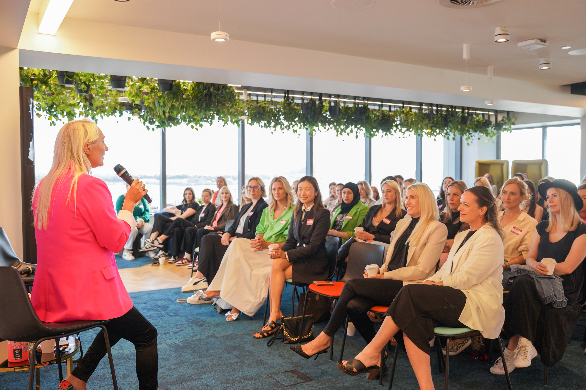 Rochelle speaking at Sip & Share